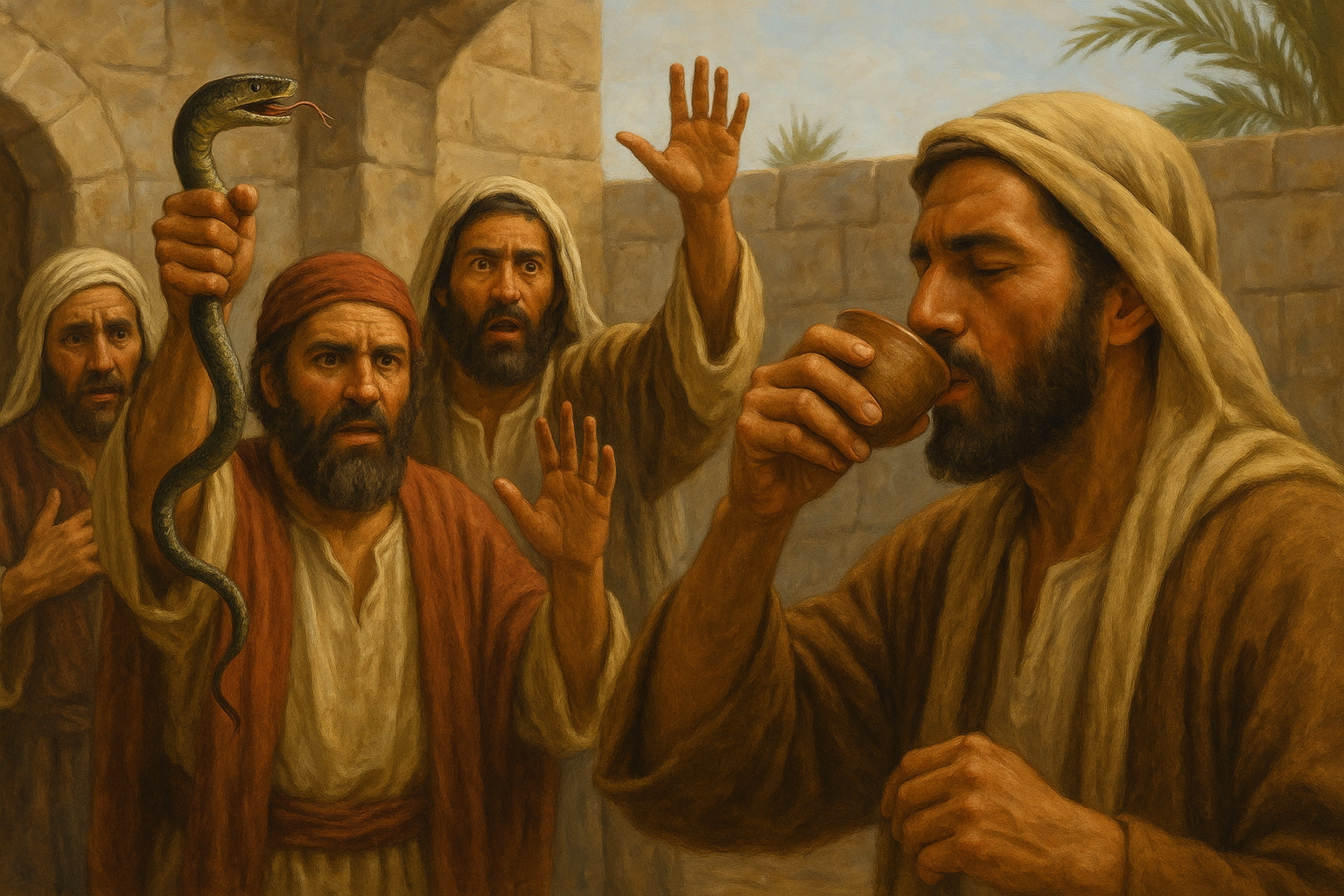 no poisonous drinks or venomous snakes